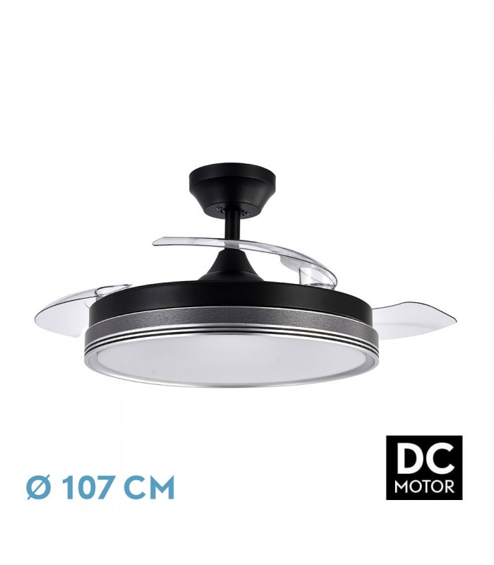 Ventilador Escarcha DC 72W 7200Lm 3 Aspas Negro/Gris CCT