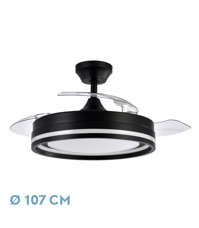 Ventilador Cerrato DC 72W 7200Lm 3 Aspas Negro CCT