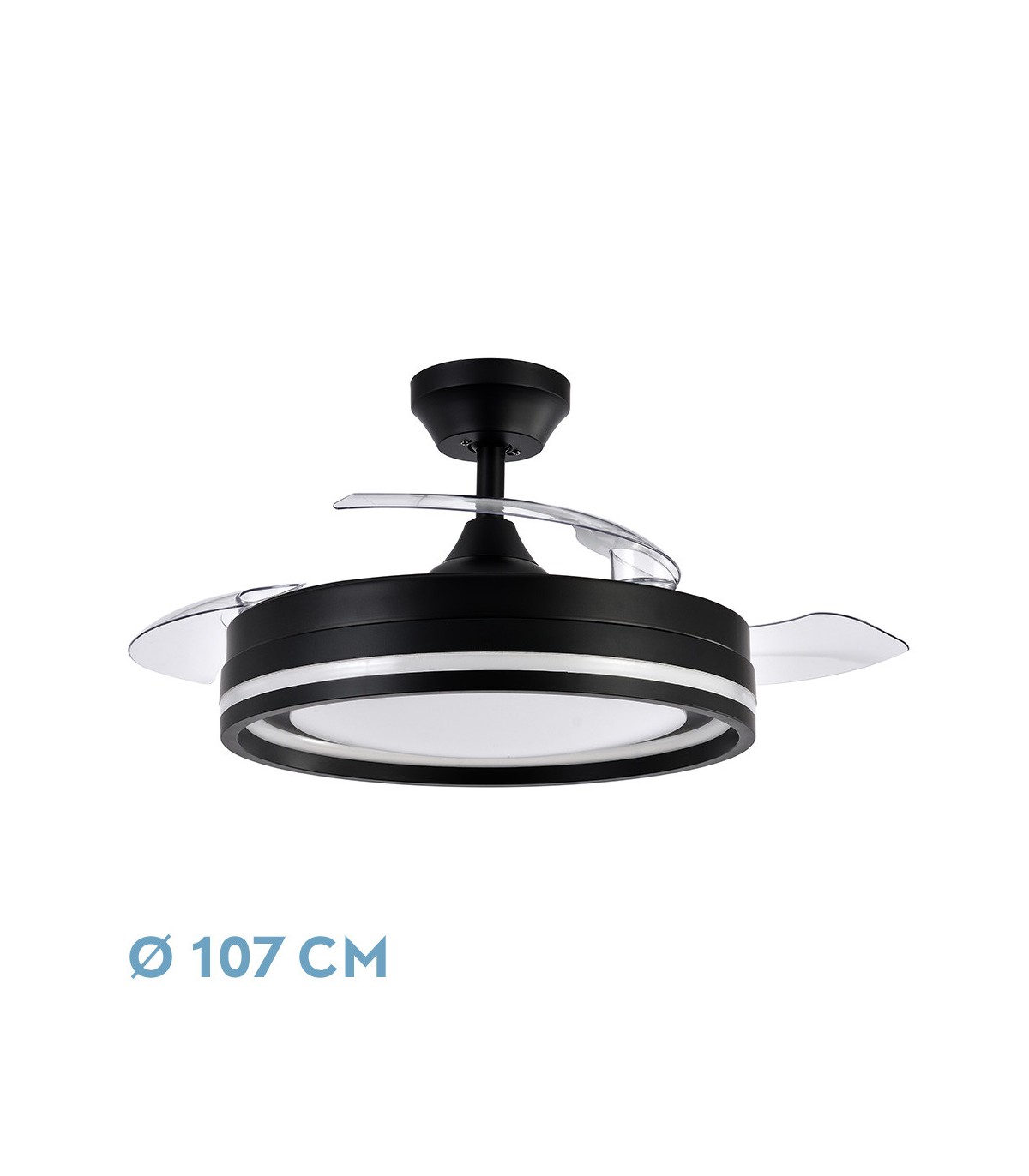 Ventilador Cerrato DC 72W 7200Lm 3 Aspas Negro CCT