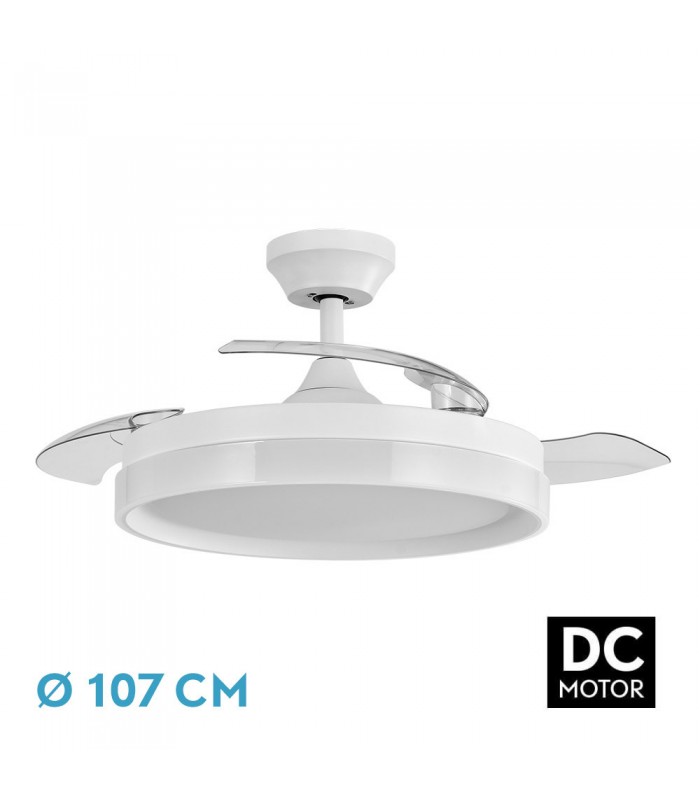 Ventilador Zenit DC 72W 7200Lm 3 Aspas Blanco CCT