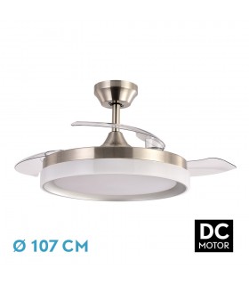 Ventilador Zenit DC 72W 7200Lm 3 Aspas Niquel CCT