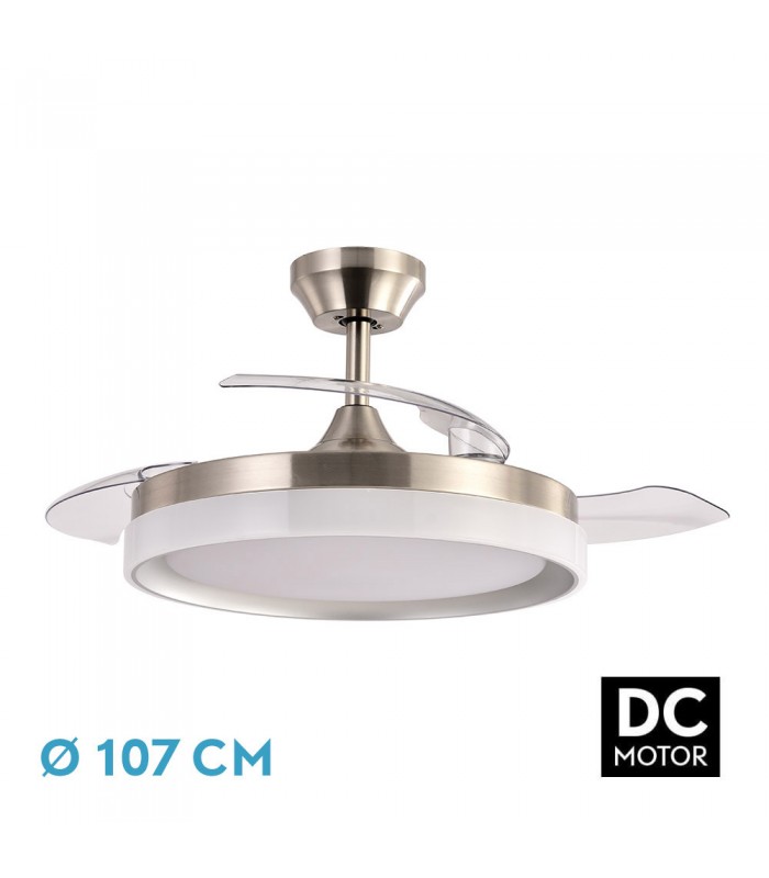 Ventilador Zenit DC 72W 7200Lm 3 Aspas Niquel CCT