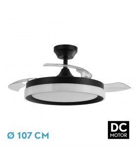 Ventilador Zenit DC 72W 7200Lm 3 Aspas Negro CCT