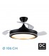 Ventilador Picolo DC 72W 6226Lm 3 Aspas Negro/Oro CCT