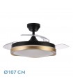 Ventilador Blondi DC 72W 7200Lm 3 Aspas Negro/Oro CCT