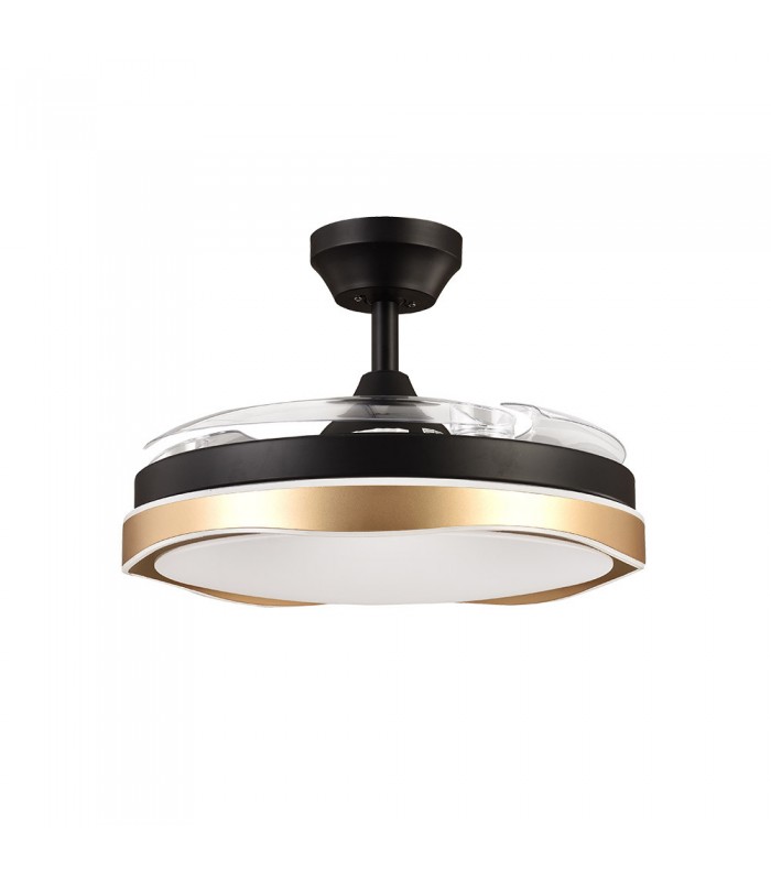 Ventilador Blondi DC 72W 7200Lm 3 Aspas Negro/Oro CCT