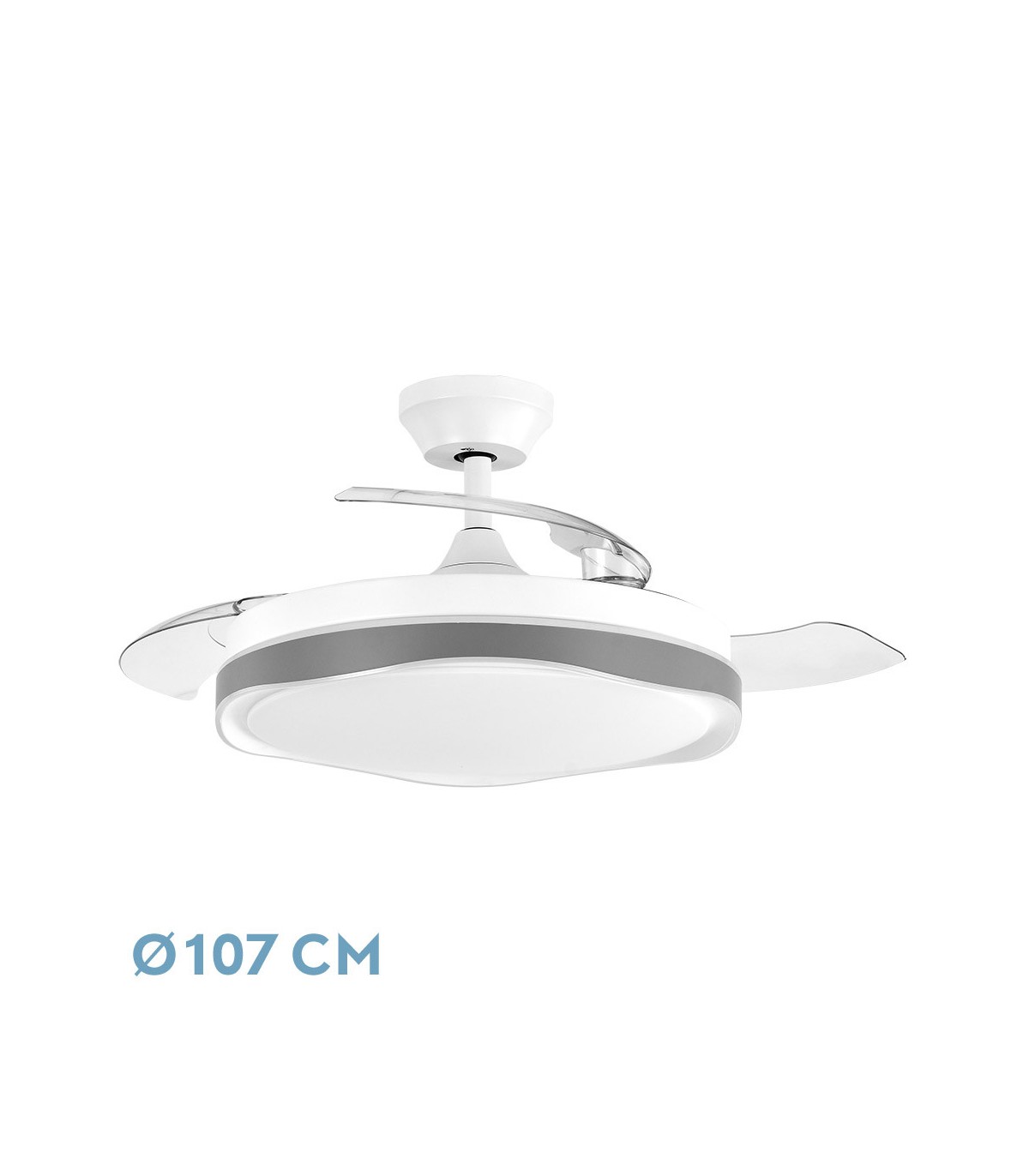 Ventilador Blondi DC 72W 7200Lm 3 Aspas Blanco/Plata CCT