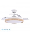 Ventilador Blondi DC 72W 7200Lm 3 Aspas Blanco/Haya CCT
