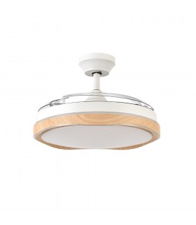 Ventilador Blondi DC 72W 7200Lm 3 Aspas Blanco/Haya CCT