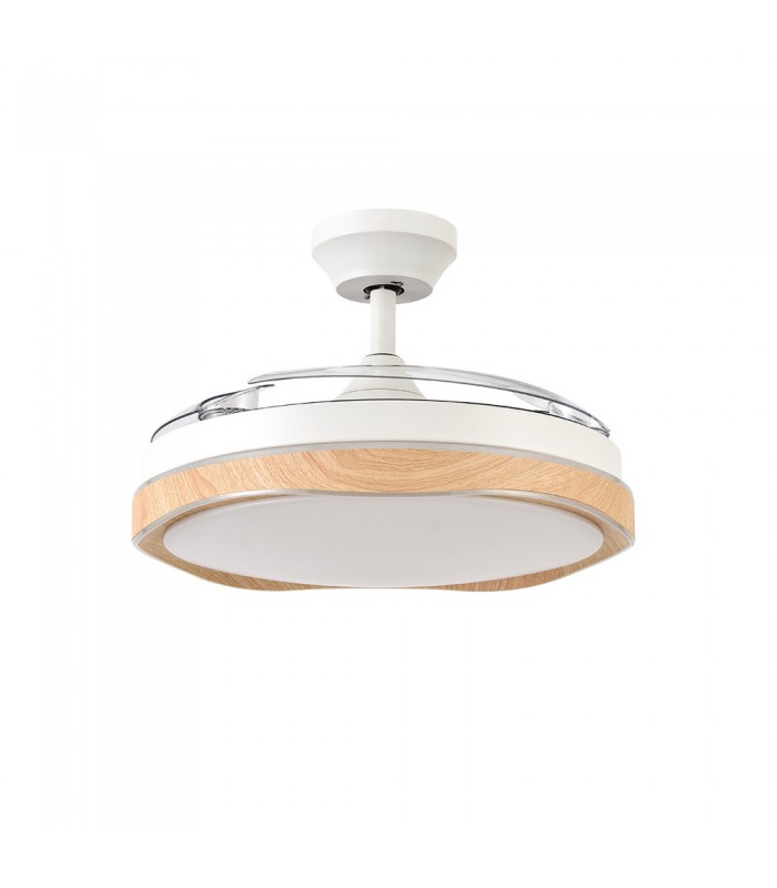 Ventilador Blondi DC 72W 7200Lm 3 Aspas Blanco/Haya CCT