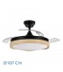 Ventilador Blondi DC 72W 7200Lm 3 Aspas Negro/Haya CCT