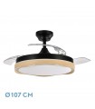 Ventilador Blondi DC 72W 7200Lm 3 Aspas Negro/Haya CCT