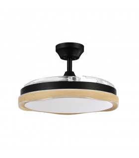 Ventilador Blondi DC 72W 7200Lm 3 Aspas Negro/Haya CCT