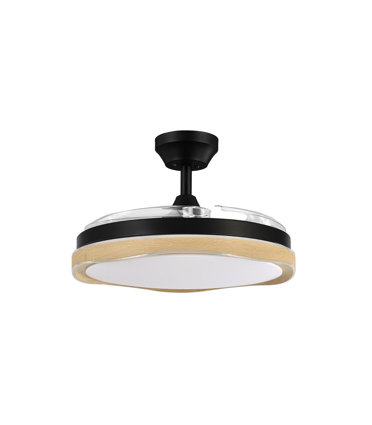 Ventilador Blondi DC 72W 7200Lm 3 Aspas Negro/Haya CCT
