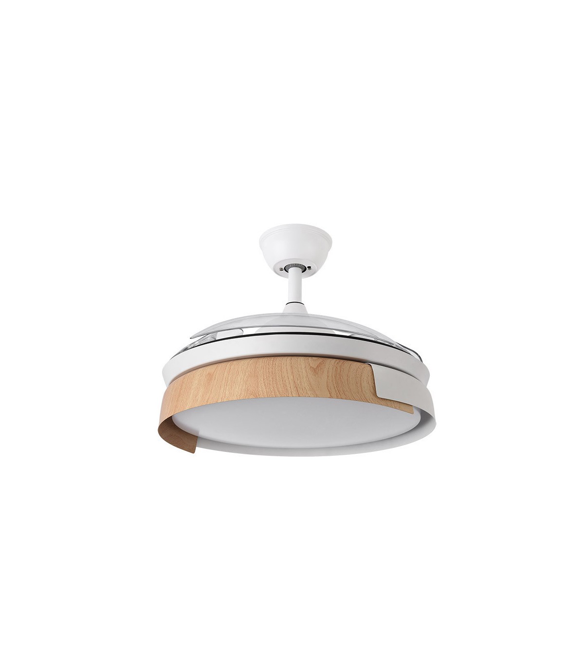 Ventilador Provenza DC 72W 7200Lm 3 Aspas Blanco/Haya CCT