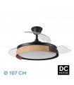 Ventilador Provenza DC 72W 7200Lm 3 Aspas Negro/Haya CCT