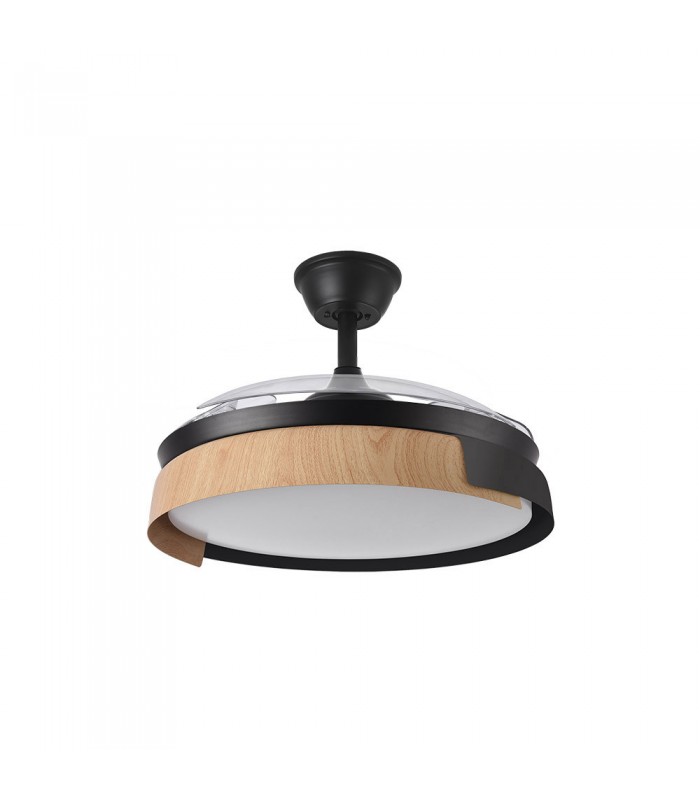 Ventilador Provenza DC 72W 7200Lm 3 Aspas Negro/Haya CCT