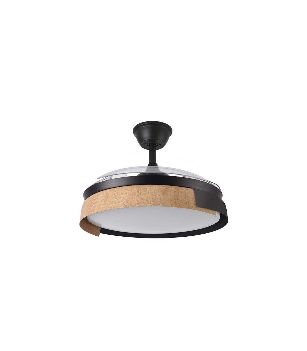 Ventilador Provenza DC 72W 7200Lm 3 Aspas Negro/Haya CCT