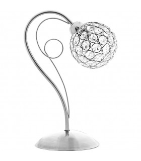 Lámpara Sobremesa Kegan 1xE27 Tulipa Cristal Cromo
