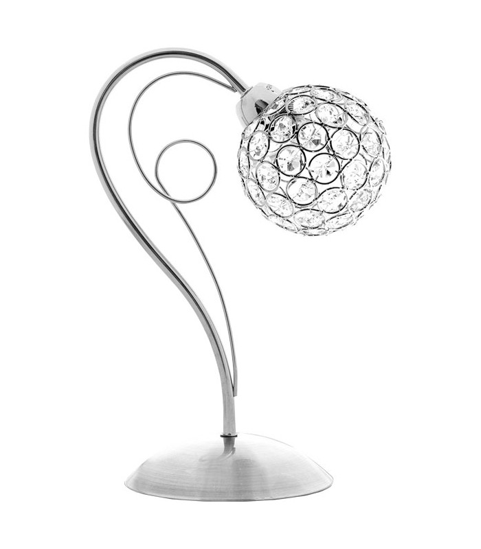 Lámpara Sobremesa Kegan 1xE27 Tulipa Cristal Cromo