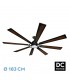 Ventilador Fusión Negro DC 24W 2950Lm 8 Aspas Roble CCT