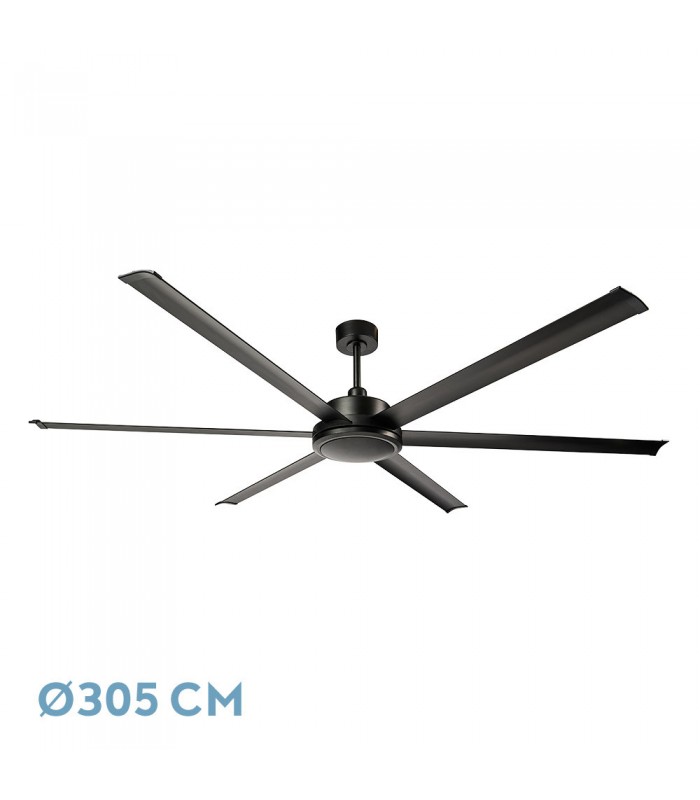 Ventilador De Techo SANSÓN DC Negro 6 Aspas Negro Ø305D Sin Luz