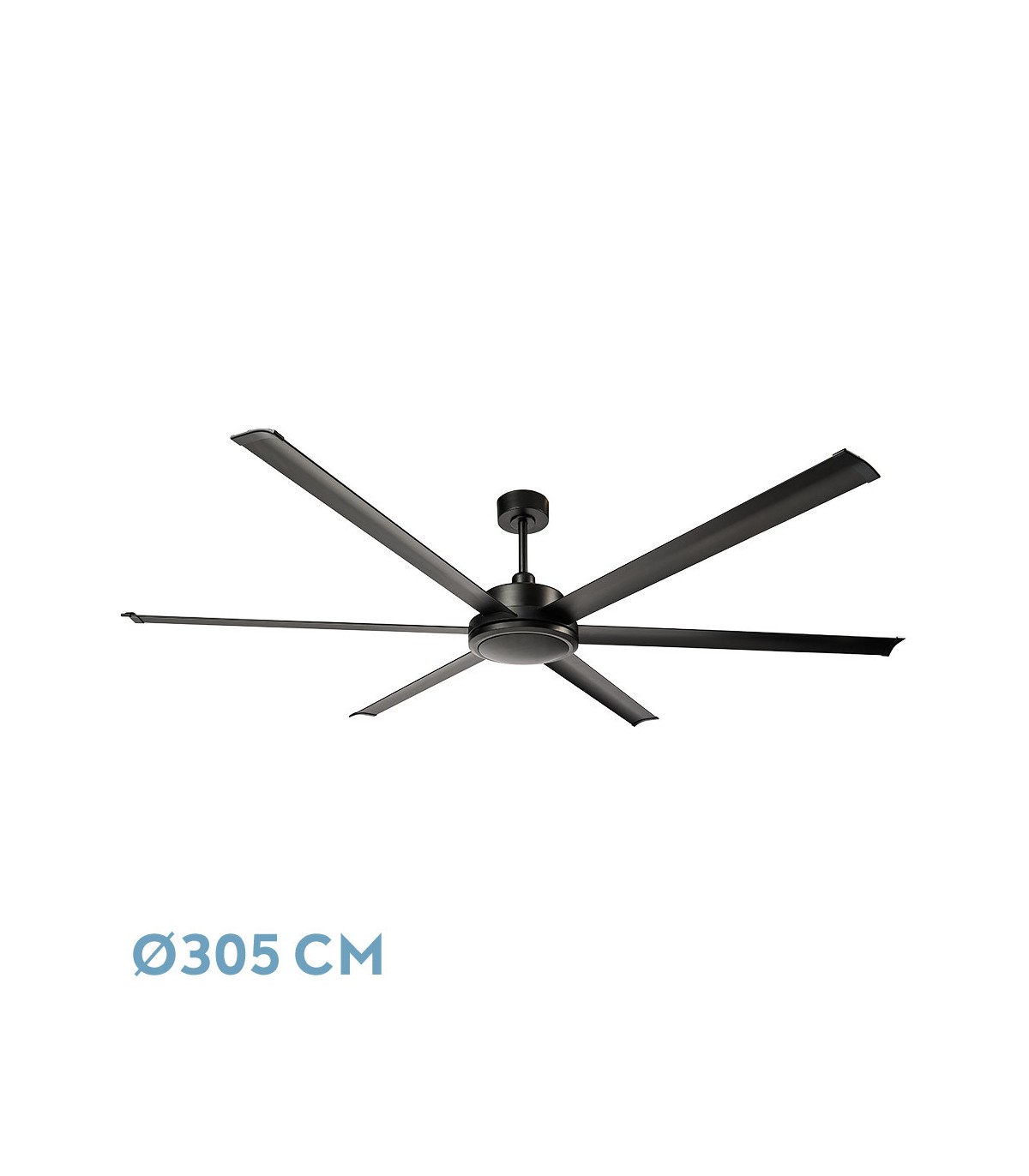 Ventilador De Techo SANSÓN DC Negro 6 Aspas Negro Ø305D Sin Luz
