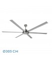 Ventilador De Techo SANSÓN DC Níquel 6 Aspas Plata Ø305D Sin Luz