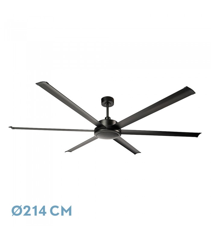 Ventilador De Techo SANSÓN DC Negro 6 Aspas Negro Ø214D Sin Luz