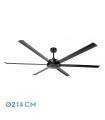 Ventilador De Techo SANSÓN DC Negro 6 Aspas Negro Ø214D Sin Luz