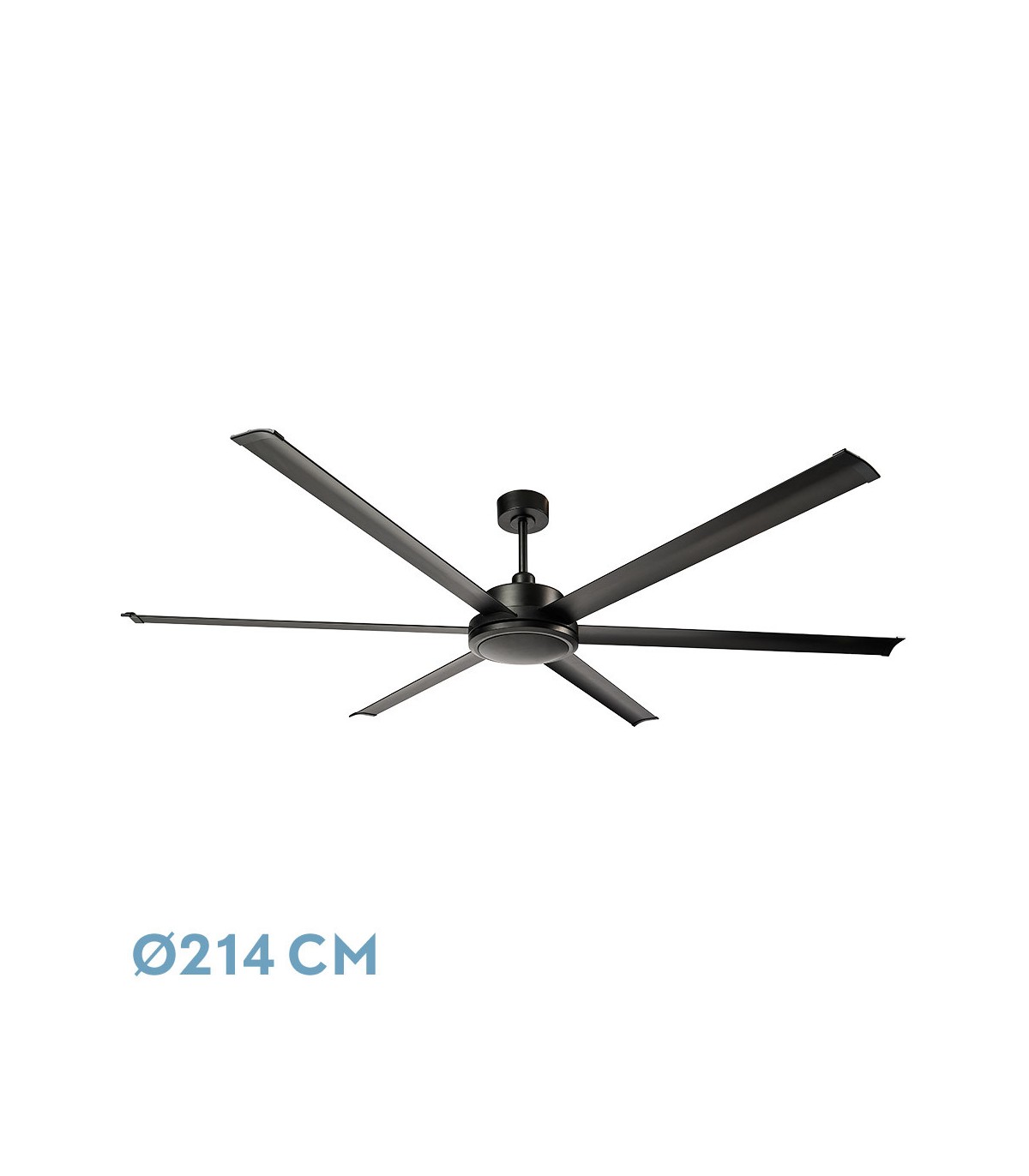 Ventilador De Techo SANSÓN DC Negro 6 Aspas Negro Ø214D Sin Luz