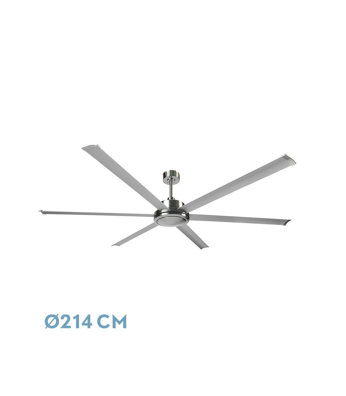 Ventilador De Techo SANSÓN DC Níquel 6 Aspas Plata Ø214D Sin Luz