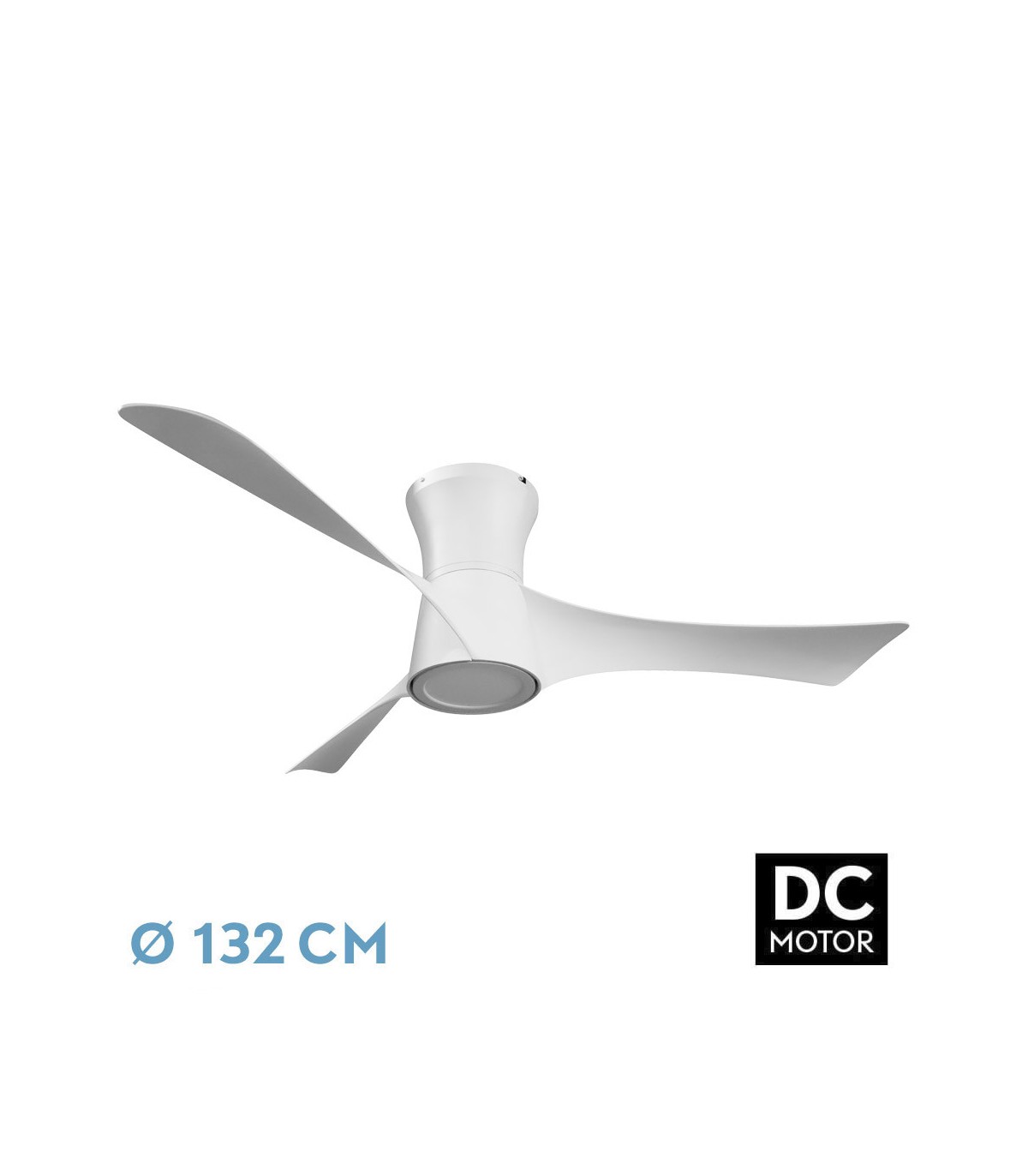 Ventilador de Techo TIANAS Blanco DC 18W 2250Lm 3 Aspas Blanco CCT