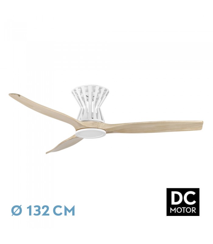 Ventilador de Techo BALTIR Blanco DC 18W 2250Lm 3 Aspas Haya CCT