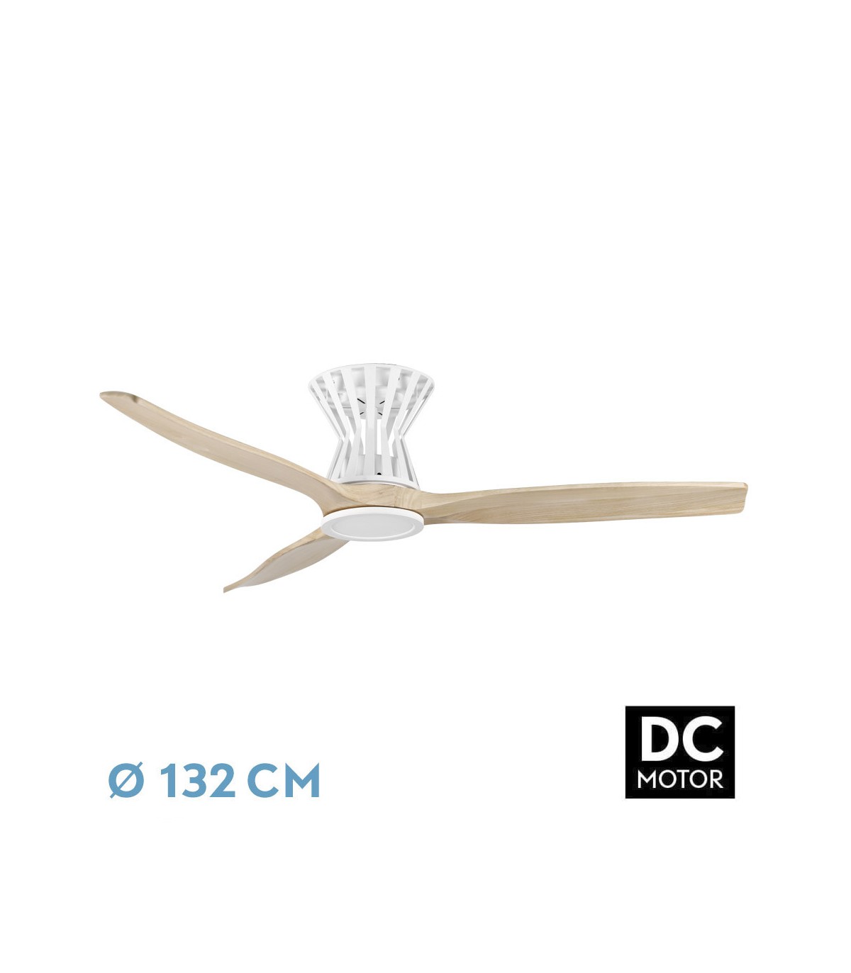 Ventilador de Techo BALTIR Blanco DC 18W 2250Lm 3 Aspas Haya CCT