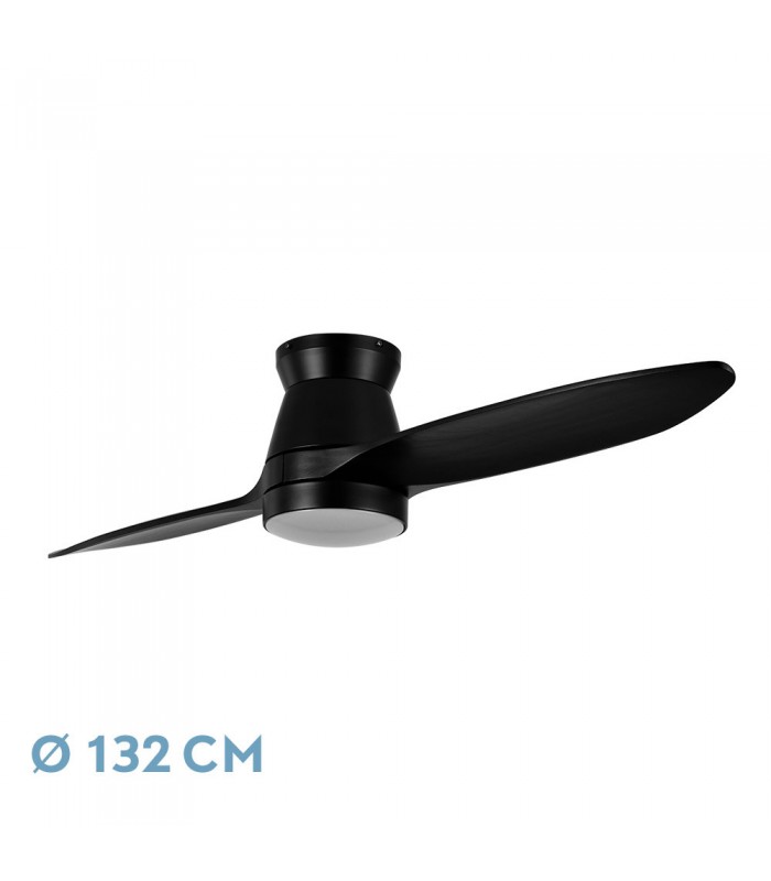 Ventilador de Techo NORDIC DC 24W 2400Lm 2 Aspas Negro CCT