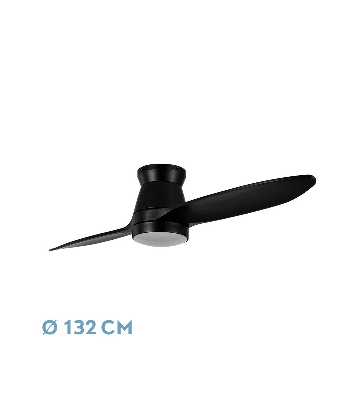 Ventilador de Techo NORDIC DC 24W 2400Lm 2 Aspas Negro CCT
