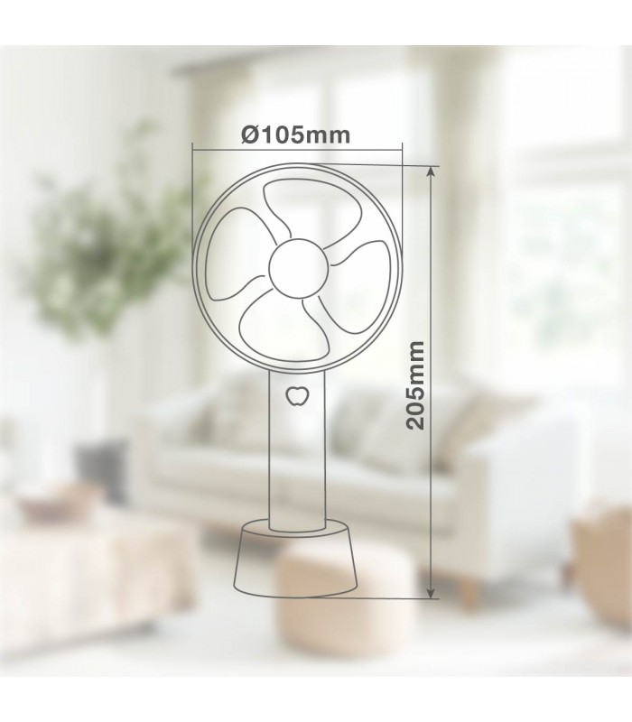 Mini ventilador de mano Balu USB recargable Blanco