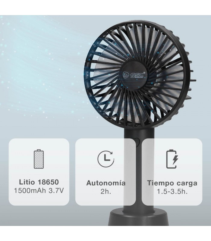 Mini ventilador de mano Balu USB recargable Negro
