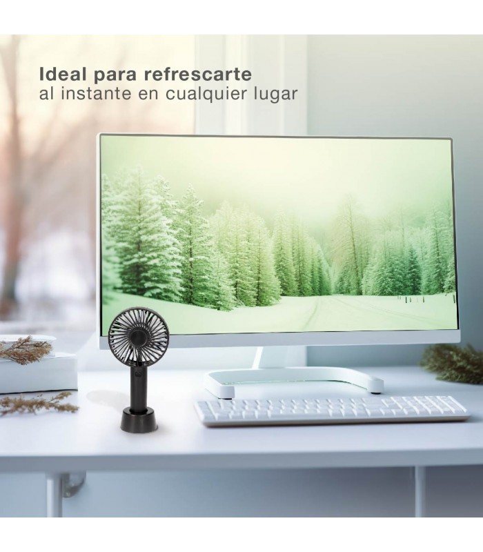 Mini ventilador de mano Balu USB recargable Negro