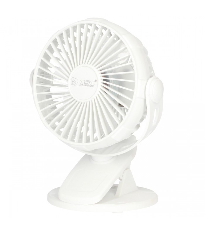 Mini ventilador USB tipo clip Fune 3W Blanco