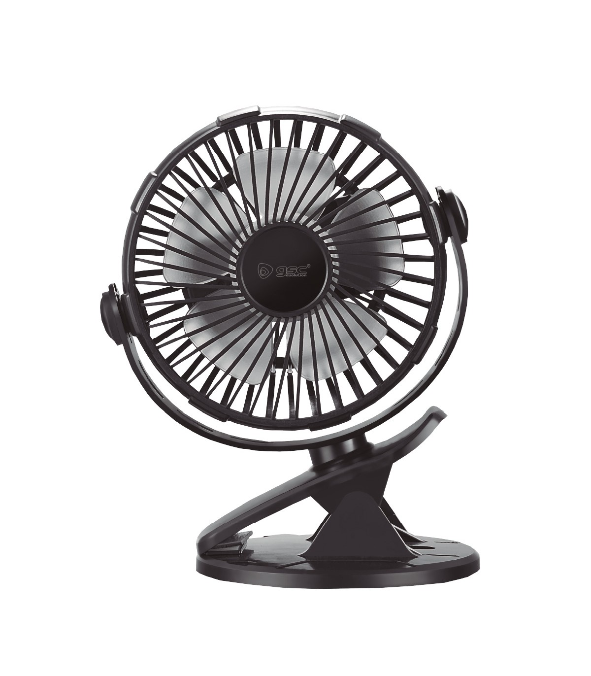 Mini ventilador USB tipo clip Fune 3W Negro