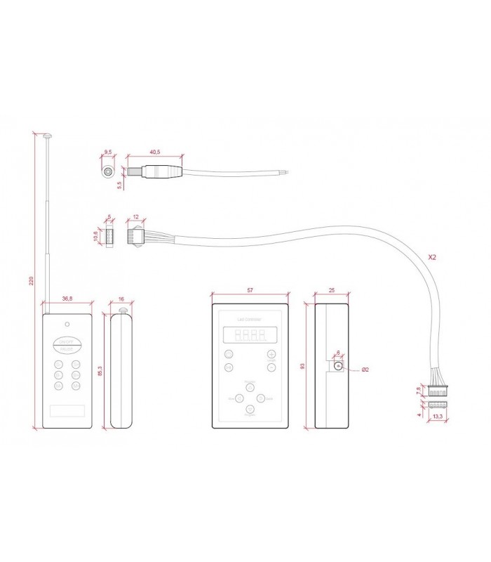 Controlador Tira Digital 12VDC IP25 con Mando a Distancia