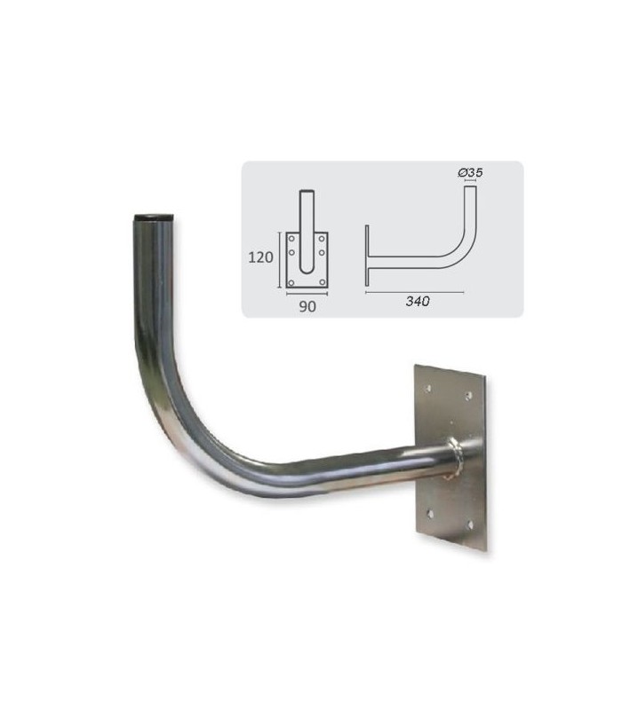 Soporte Pared Tipo L (340x160mm) D35mm