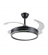 Ventilador LED Selina-L APP DC 72W 4 aspas 8000Lm Negro CCT