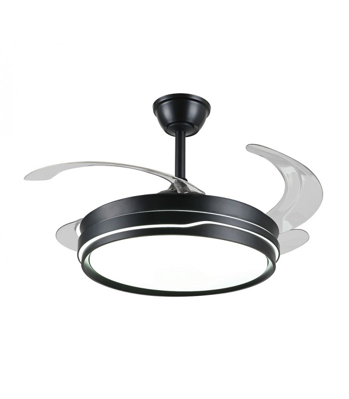 Ventilador LED Selina-L APP DC 72W 4 aspas 8000Lm Negro CCT