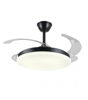 Ventilador LED Isabella-L APP DC 72W 4 aspas 8000Lm Negro CCT