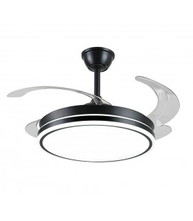 Ventilador LED Ambra-L APP DC 72W 4 aspas 8000Lm Negro CCT