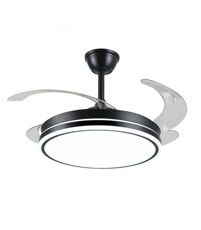 Ventilador LED Ambra-L APP DC 72W 4 aspas 8000Lm Negro CCT