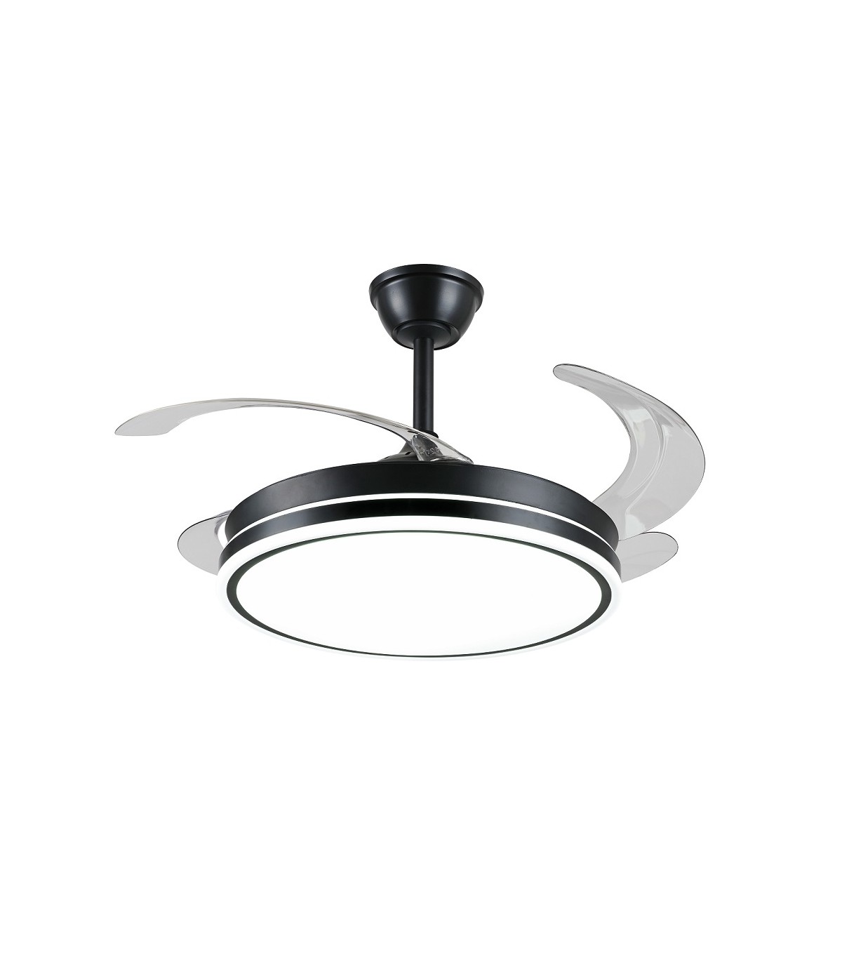 Ventilador LED Ambra-L APP DC 72W 4 aspas 8000Lm Negro CCT